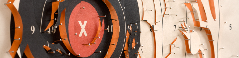 Tracey Clement, ‘Target: Vines’ (detail), 2008-9, paper, pins, foam core board, 530 x 610mm.